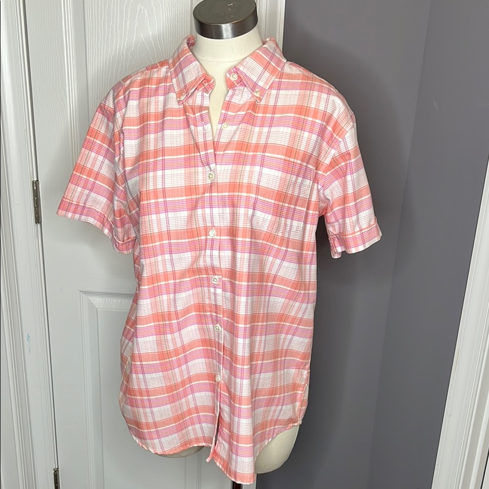 Cabin Creek Casual Pink Plaid Button Down Shirt